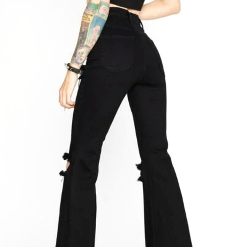 KICK ROCKS DISTRESSED FLARES - Picture 3 of 3